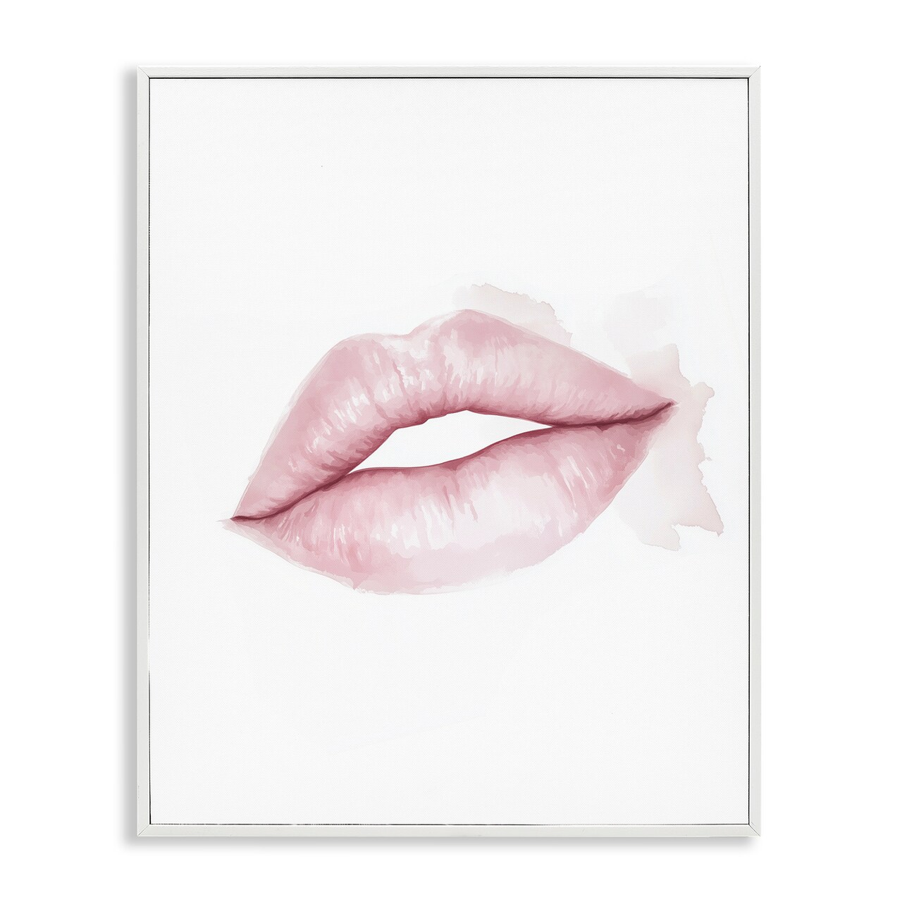Stupell Industries Pink Lips Watercolor Framed Giclee, design by Christine Simpson Art